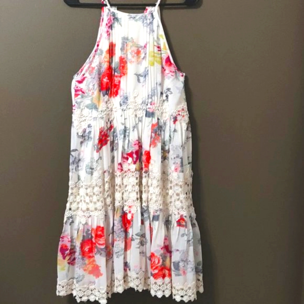 Anthropologie Pins and Needles Floral Halter Dress NWT SIZE XS